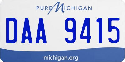 MI license plate DAA9415