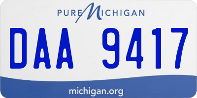 MI license plate DAA9417