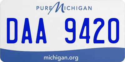 MI license plate DAA9420