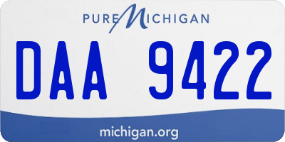 MI license plate DAA9422