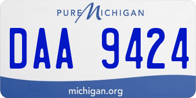 MI license plate DAA9424