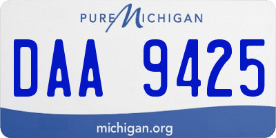 MI license plate DAA9425
