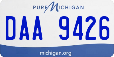 MI license plate DAA9426
