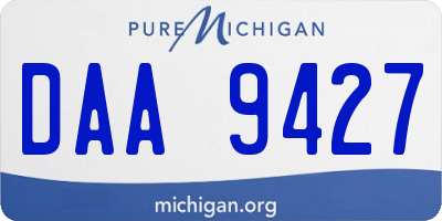 MI license plate DAA9427
