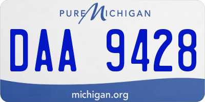 MI license plate DAA9428