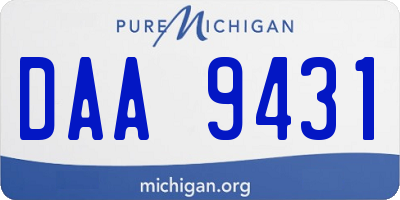 MI license plate DAA9431