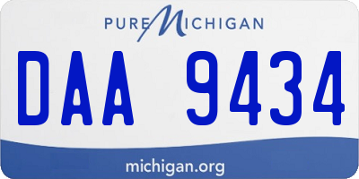 MI license plate DAA9434