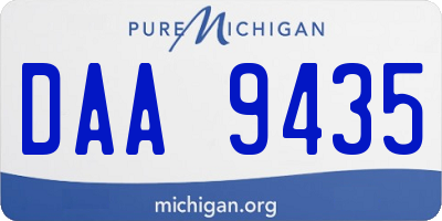 MI license plate DAA9435