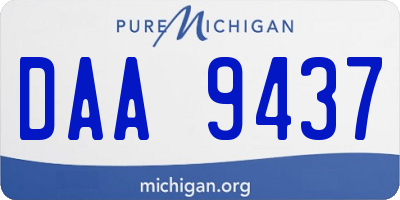 MI license plate DAA9437