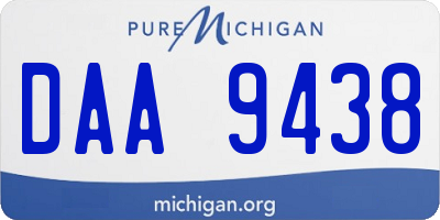 MI license plate DAA9438