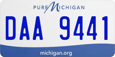 MI license plate DAA9441