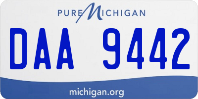MI license plate DAA9442