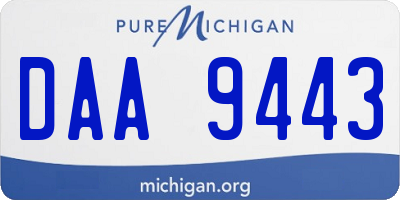 MI license plate DAA9443