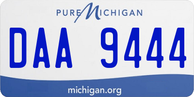 MI license plate DAA9444