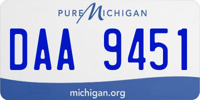 MI license plate DAA9451
