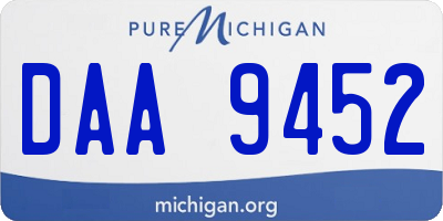 MI license plate DAA9452