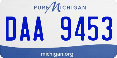 MI license plate DAA9453