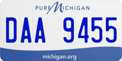 MI license plate DAA9455