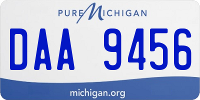 MI license plate DAA9456