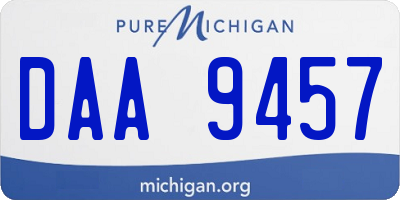 MI license plate DAA9457