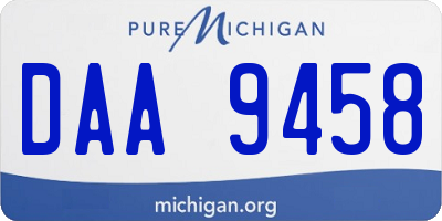 MI license plate DAA9458