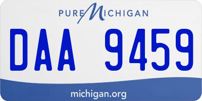 MI license plate DAA9459