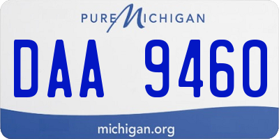 MI license plate DAA9460