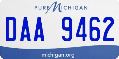 MI license plate DAA9462