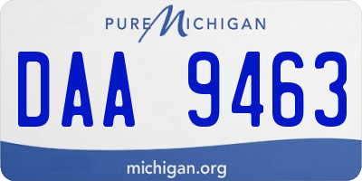 MI license plate DAA9463
