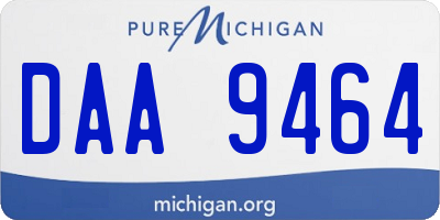 MI license plate DAA9464