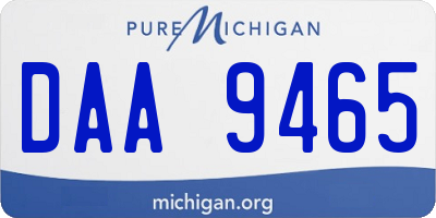 MI license plate DAA9465