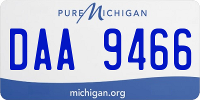 MI license plate DAA9466