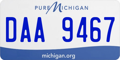 MI license plate DAA9467