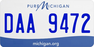 MI license plate DAA9472