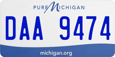 MI license plate DAA9474