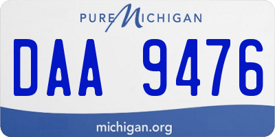 MI license plate DAA9476