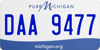 MI license plate DAA9477