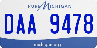 MI license plate DAA9478