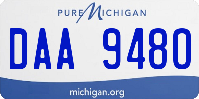 MI license plate DAA9480