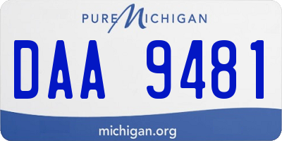 MI license plate DAA9481