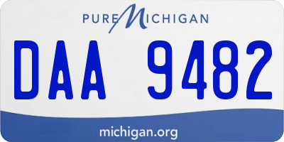 MI license plate DAA9482