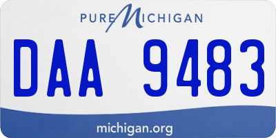 MI license plate DAA9483