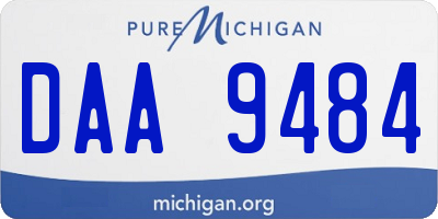 MI license plate DAA9484