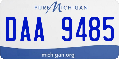 MI license plate DAA9485