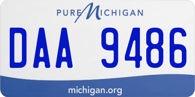 MI license plate DAA9486