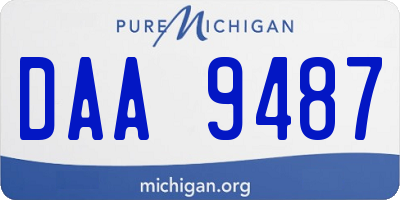 MI license plate DAA9487