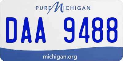 MI license plate DAA9488