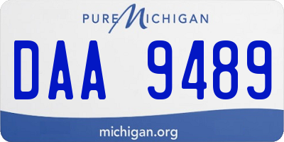 MI license plate DAA9489