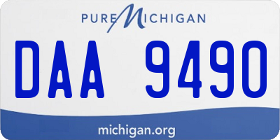 MI license plate DAA9490