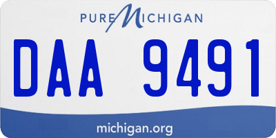 MI license plate DAA9491
